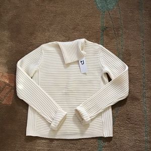 Jil Sander x Uniqlo +J Middle Gauge Ribbed Turtleneck Sweater XS Off White
